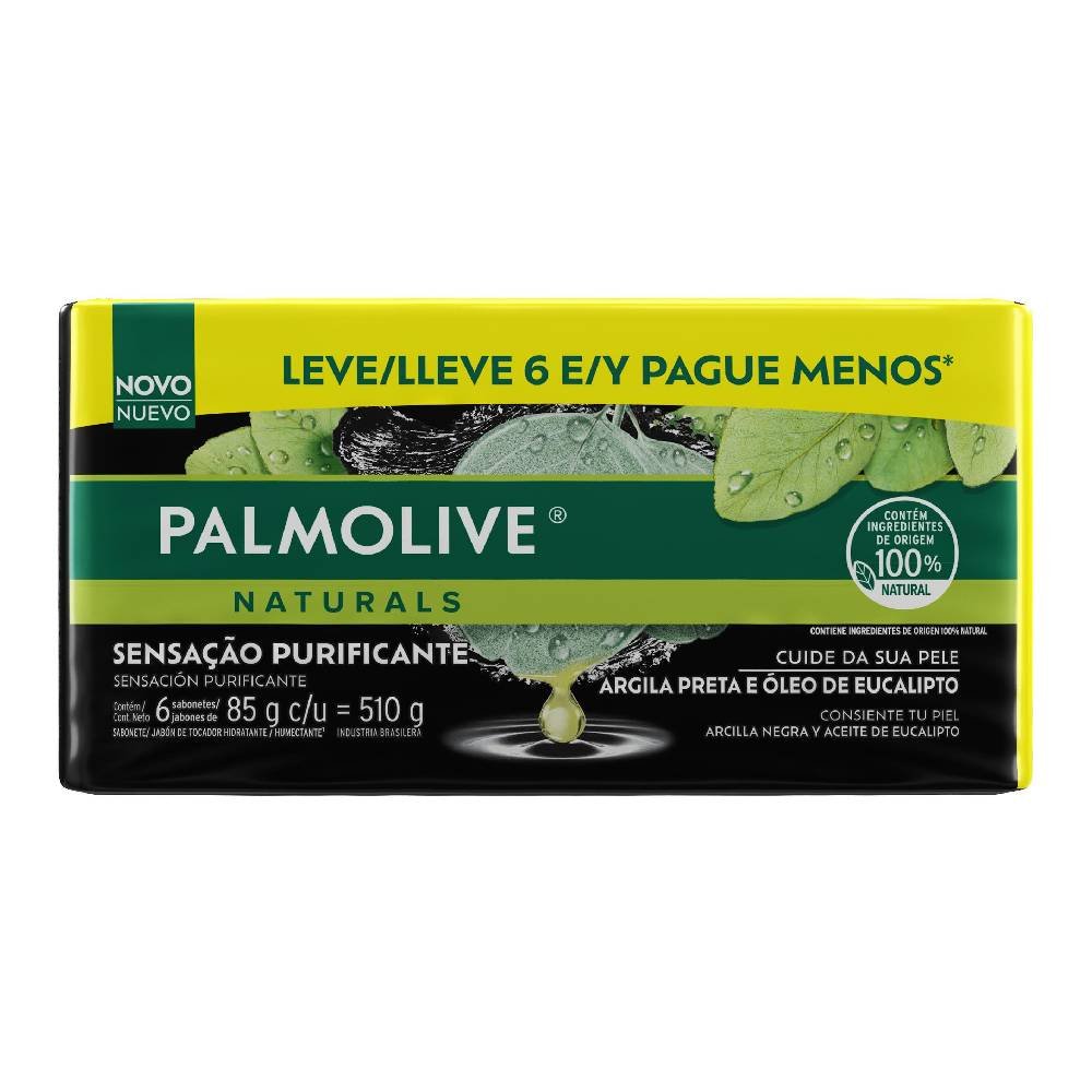 Kit Sabonete Em Barra Palmolive Naturals Sensação Purificante 6 Unidades De 85g