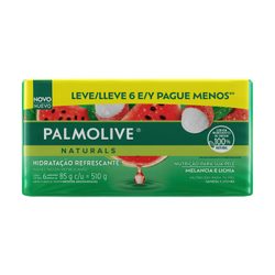 Kit Sabonete Em Barra Palmolive Naturals Melancia E Lichia 6 Unidades 85g Cada