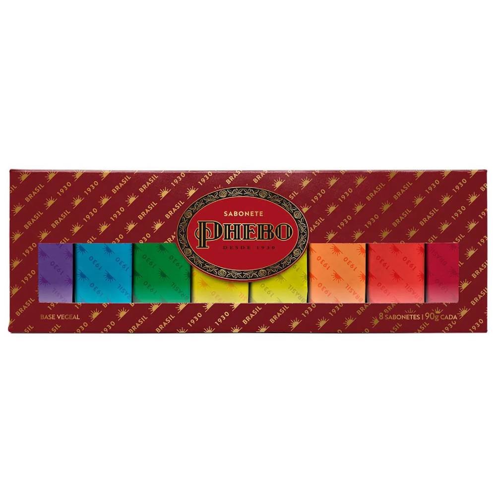 Kit Sabonete Em Barra Phebo Vinho 8 Unidades 90g Cada