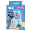 KIT IMPALA INFANTIL STITCH 2 ESMALTES 6ML + 2 LIXAS + 20 ADESIVOS DE UNHA
