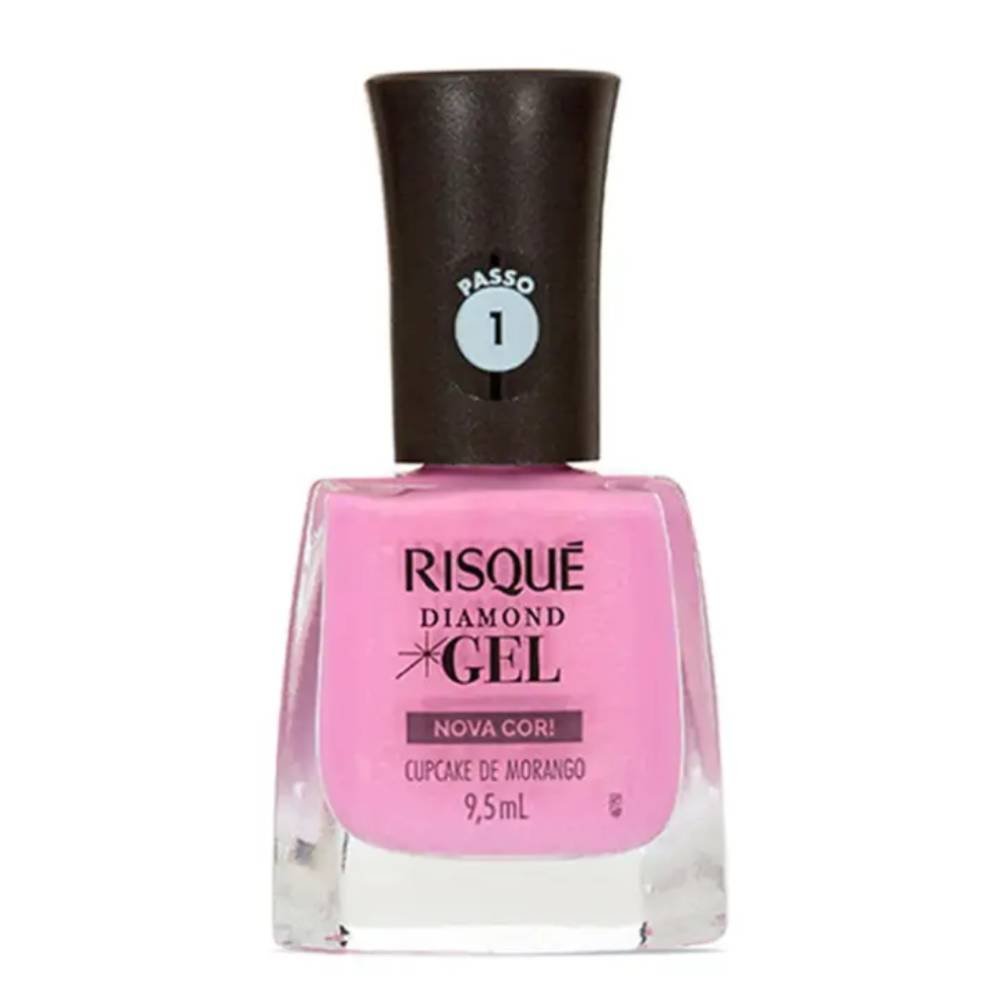 Esmalte Risqué Diamond Gel Cupcake De Morango Cremoso 9,5ml