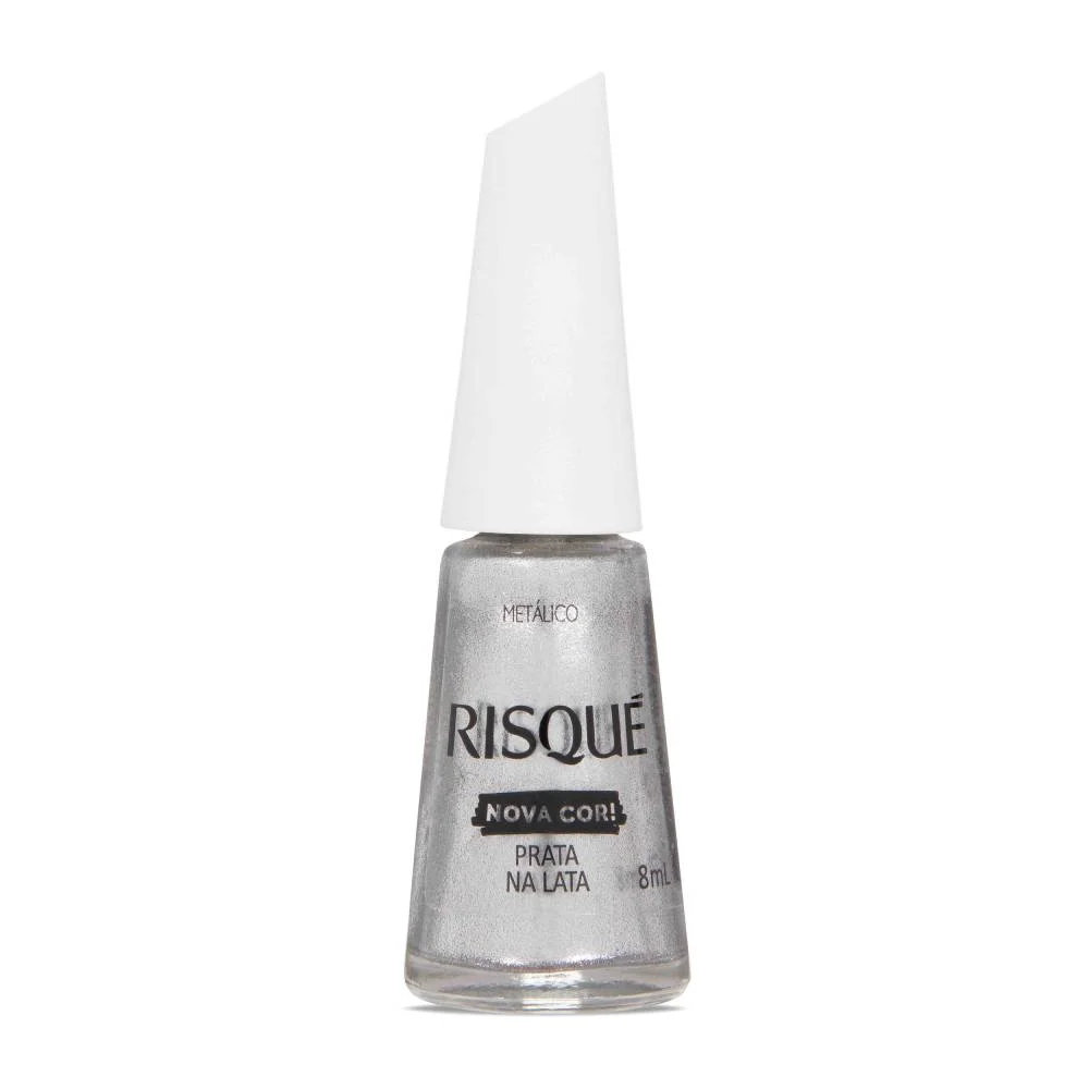 Esmalte Risqué Prata Na Lata Metálico 8ml