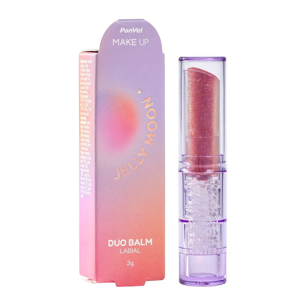 Brilho Labial Duo Balm Jelly Moon Panvel Make Up Cor Rose 3g