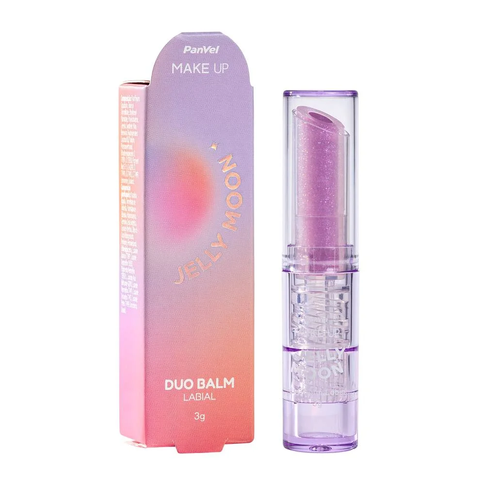 Brilho Labial Duo Balm Jelly Moon Panvel Make Up Cor Lilás 3g