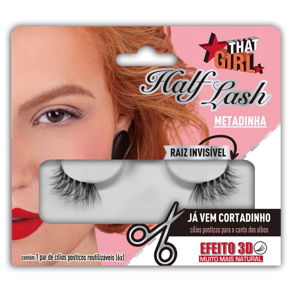 Cílios Postiços That Girl Half Lash Metadinha 1 Unidade