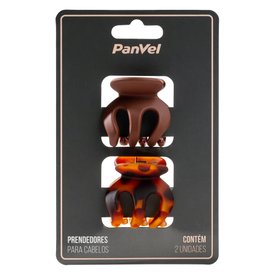 KIT 2 PRENDEDORES DE CABELO MÉDIO PANVEL FOSCO MARROM E TARTARUGA