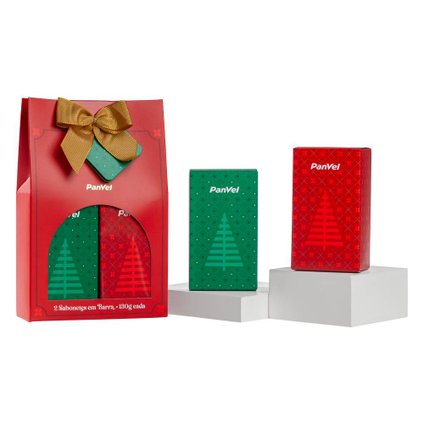 KIT DUO SABONETES PANVEL 2 UNIDADES DE 130G CADA - PRESENTE DE NATAL