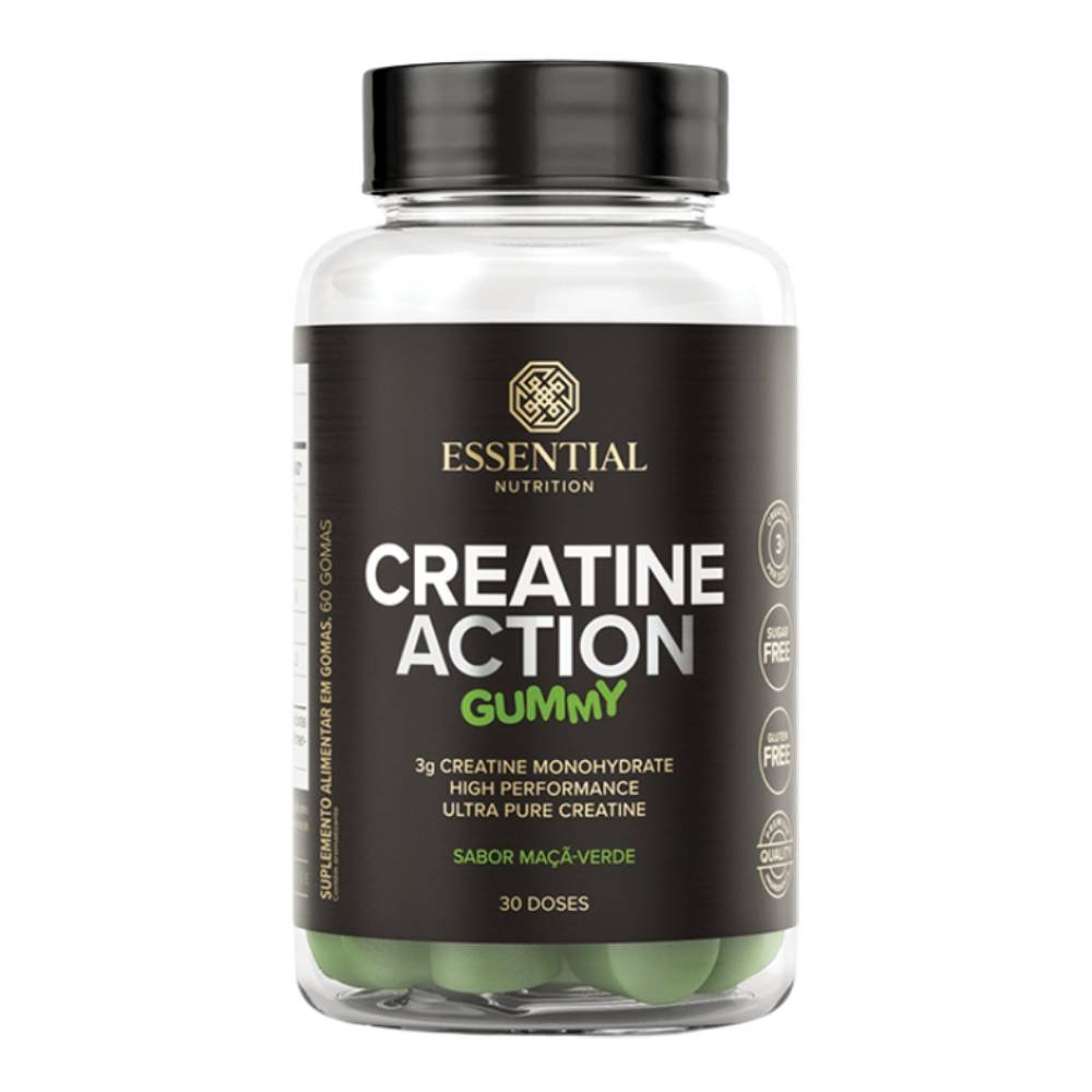 Creatina Essential Gummy Maçã Verde 60 Unidades