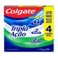KIT CREME DENTAL COLGATE TRIPLA AÇÃO MENTA ORIGINAL 4 UNIDADES DE 90G