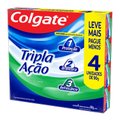 KIT CREME DENTAL COLGATE TRIPLA AÇÃO MENTA ORIGINAL 4 UNIDADES DE 90G