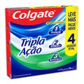 KIT CREME DENTAL COLGATE TRIPLA AÇÃO MENTA ORIGINAL 4 UNIDADES DE 90G