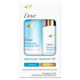 KIT DOVE HIDRATAÇÃO EXPERT EM DANOS SHAMPOO 350ML + CONDICIONADOR 175ML