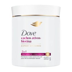 Máscara De Tratamento Capilar 2 Em 1 Dove Cachos Ativos + Biotina Expert Em Danos 500g