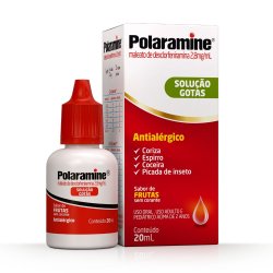 Antialérgico Polaramine Dexclorfeniramina 2,8mg/ml Sabor Frutas Gotas 20ml