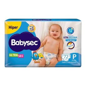FRALDA BABYSEC ULTRA SEC GALINHA PINTADINHA HIPER P COM 72 UNIDADES
