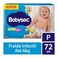 FRALDA BABYSEC ULTRA SEC GALINHA PINTADINHA HIPER P COM 72 UNIDADES