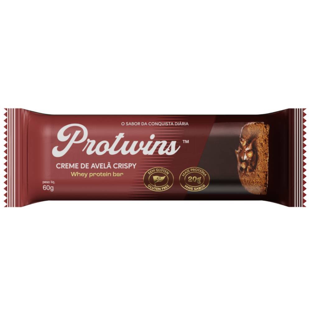 Barra De Proteína Protwins Creme De Avelã Crispy 60g