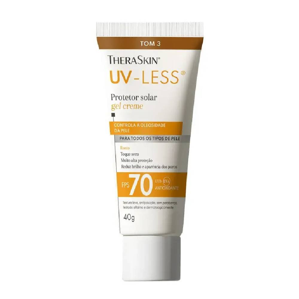 Protetor Solar Facial Theraskin Uv-less Cor 3 Fps70 40g