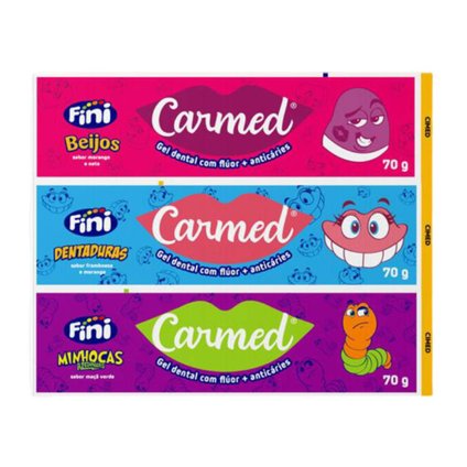 KIT GEL DENTAL CARMED FINI 3 UNIDADES DE 70G CADA
