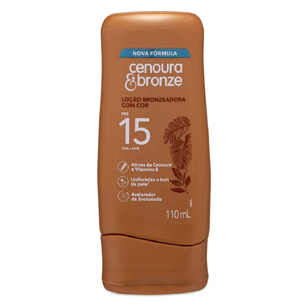 Loção Bronzeadora Cenoura E Bronze Com Cor Fps15 110ml