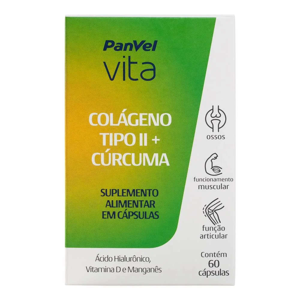 Suplemento Alimentar Colágeno Tipo Ii Cúrcuma Panvel 60 Cápsulas