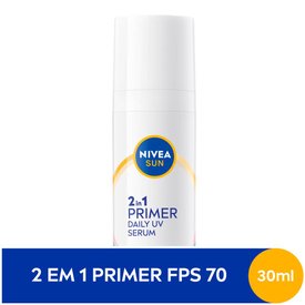 PROTETOR SOLAR FACIAL NIVEA SUN 2 EM 1 PRIMER DAILY UV SÉRUM FPS70 30ML