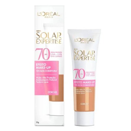 PROTETOR SOLAR FACIAL LORÉAL SOLAR EXPERTISE MAKE-UP 3.0 FPS70 30G