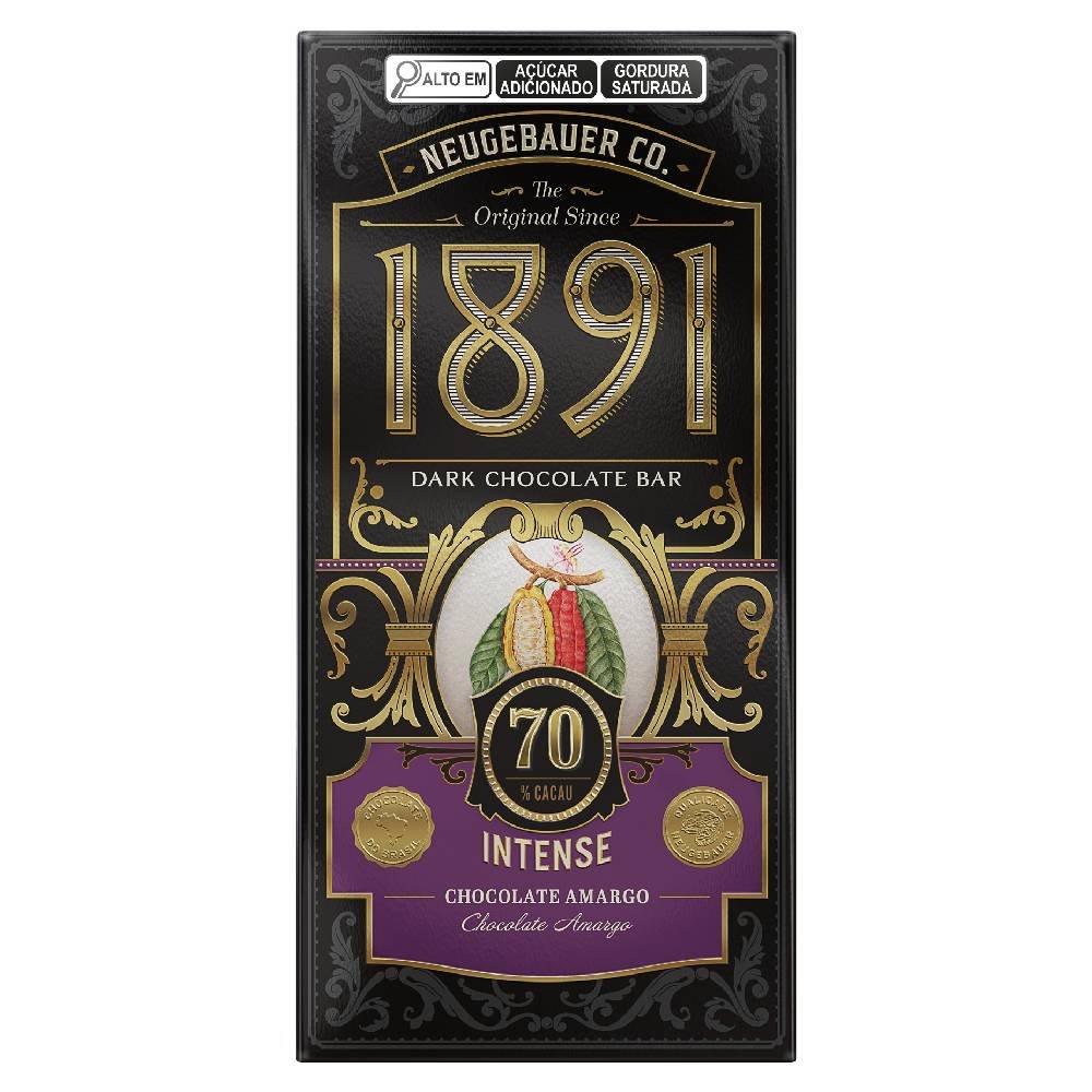Chocolate Barra Neugebauer 1891 Supreme 70% Cacau Intense 45g