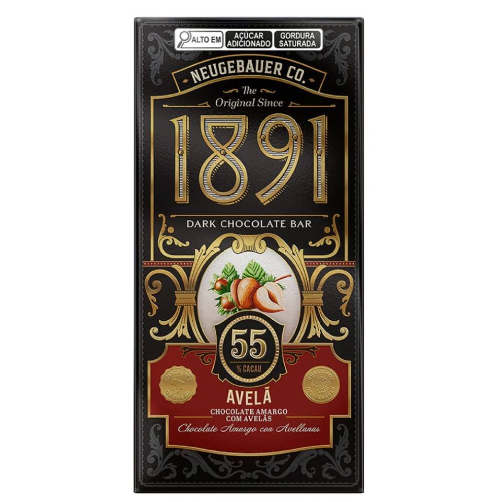 Chocolate Barra Neugebauer 1891 Supreme 55% Cacau Avelã 45g