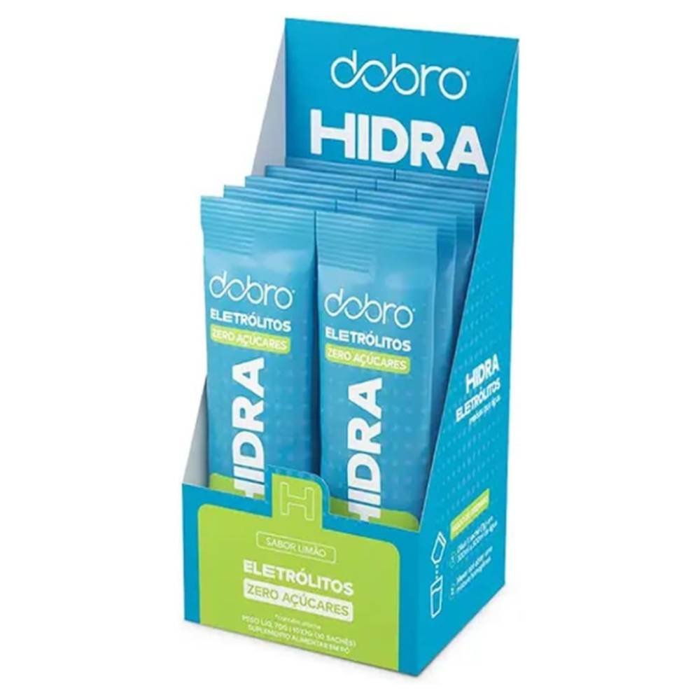 Suplemento Alimentar Dobro Hidra Eletrólitos Limão 10 Unidades De 7g Cada