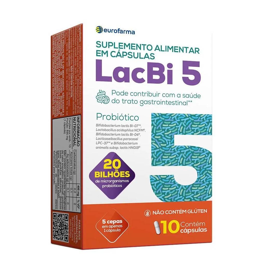 Suplemento Alimentar Lacbi 5 10 Cápsulas