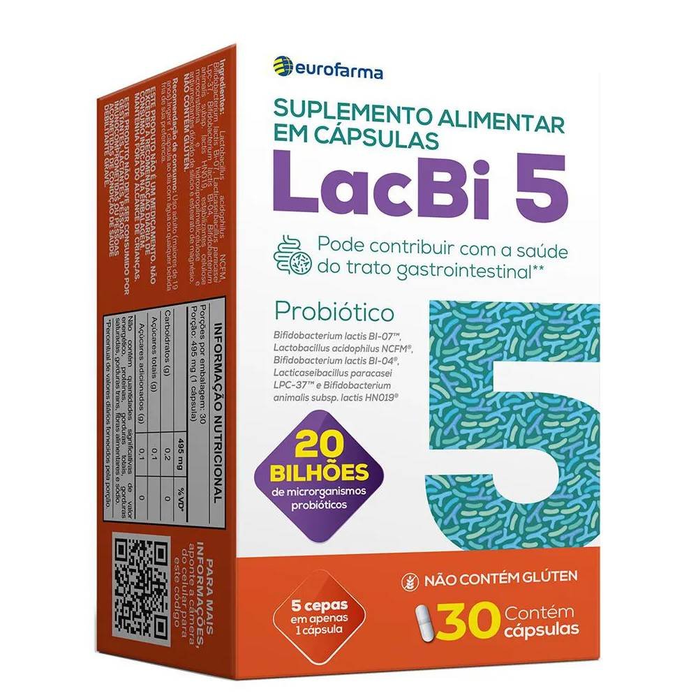 Suplemento Alimentar Lacbi 5 30 Cápsulas