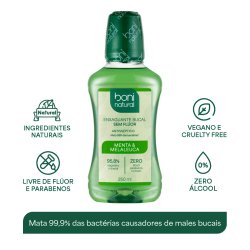 Enxaguante Bucal Boni Natural Menta E Melaleuca 250ml