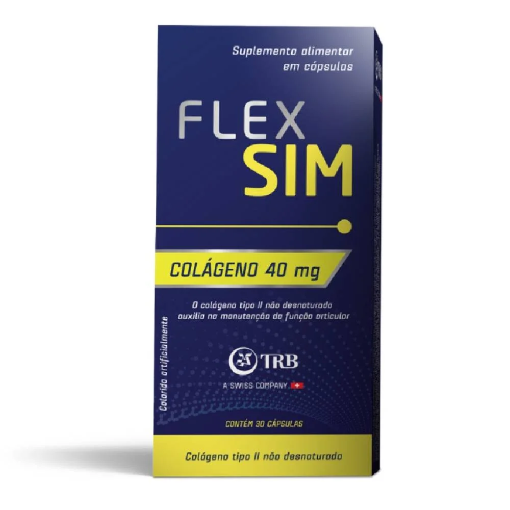 Suplemento Alimentar Flex Sim Colágeno 40mg 30 Cápsulas