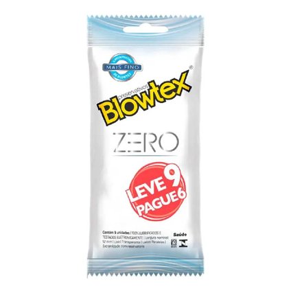 PRESERVATIVO BLOWTEX ZERO LEVE 9 UNIDADES PAGUE 6 UNIDADES