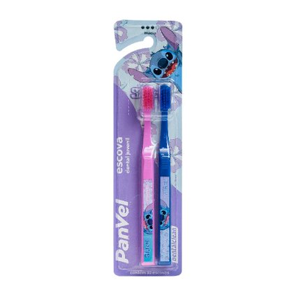 KIT ESCOVA DENTAL INFANTIL PANVEL ORAL LILO STITCH +12 ANOS 2 UNIDADES