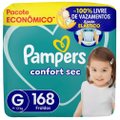 Kit Chá De Fralda Pampers Confort Sec Ultra G 168 Unidades + Lenços Umedecidos Aloe Vera Leve 4 Pague 3 Com 48 Unidades