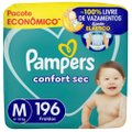 Kit Chá De Fralda Pampers Confort Sec Ultra M 196 Unidades + Lenços Umedecidos Aloe Vera Leve 4 Pague 3 Com 48 Unidades