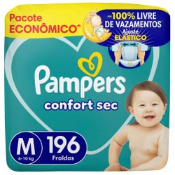 Fralda Pampers Confort Sec Ultra M 196 Unidades