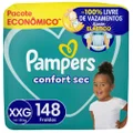Kit Chá De Fralda Xxg Pampers Lenço Umedecido Aloe Vera 4 Pacotes Com cada 48 Unidades + Fralda Confort Sec Ultra Xxg 148 Unidades
