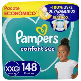 FRALDA PAMPERS CONFORT SEC ULTRA XXG 148 UNIDADES