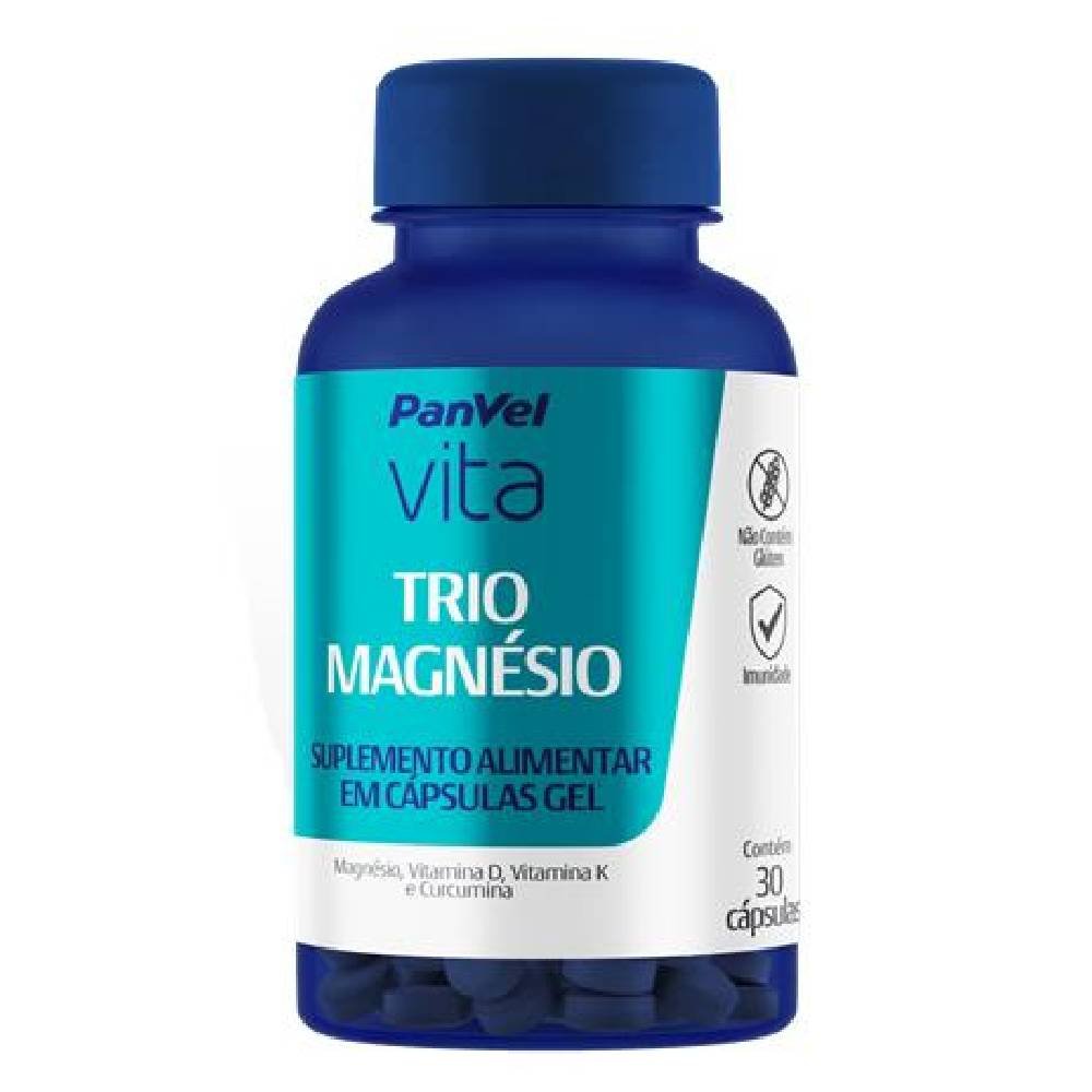 Suplemento Alimentar Trio De Magnésio Panvel Vita 30 Cápsulas Em Gel