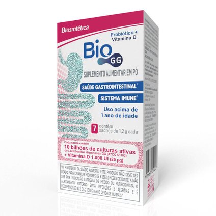 SUPLEMENTO ALIMENTAR BIO GG 10BI+1.000UI CAP 7 SACHÊS DE 1,2G