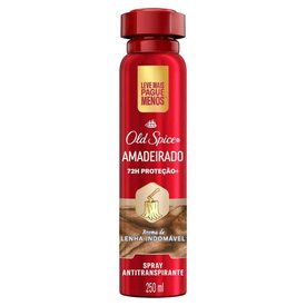 DESODORANTE ANTITRANSPIRANTE OLD SPICE AEROSSOL AMADEIRADO 250ML