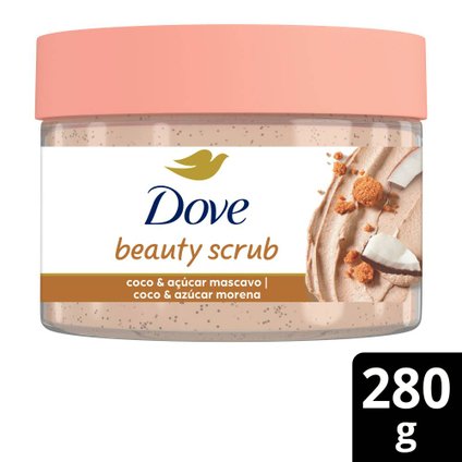 SABONETE ESFOLIANTE CORPORAL DOVE BEAUTY SCRUB COCO E AÇUCAR MASCAVO 280G