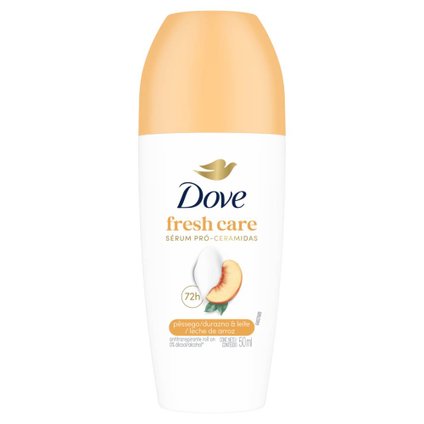 DESODORANTE ROLL-ON DOVE FRESH CARE PÊSSEGO E LEITE DE ARROZ 50ML