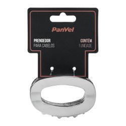 Prendedor De Cabelo Metal Oval Panvel Acessórios Cor Prata