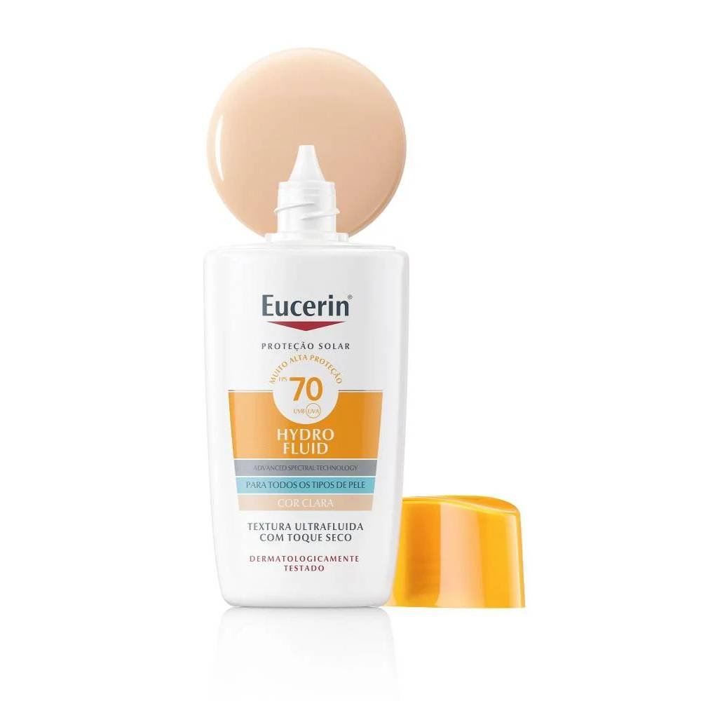 Protetor Solar Facial Eucerin Sun Hydro Fluid Cor Clara Fps70 50ml