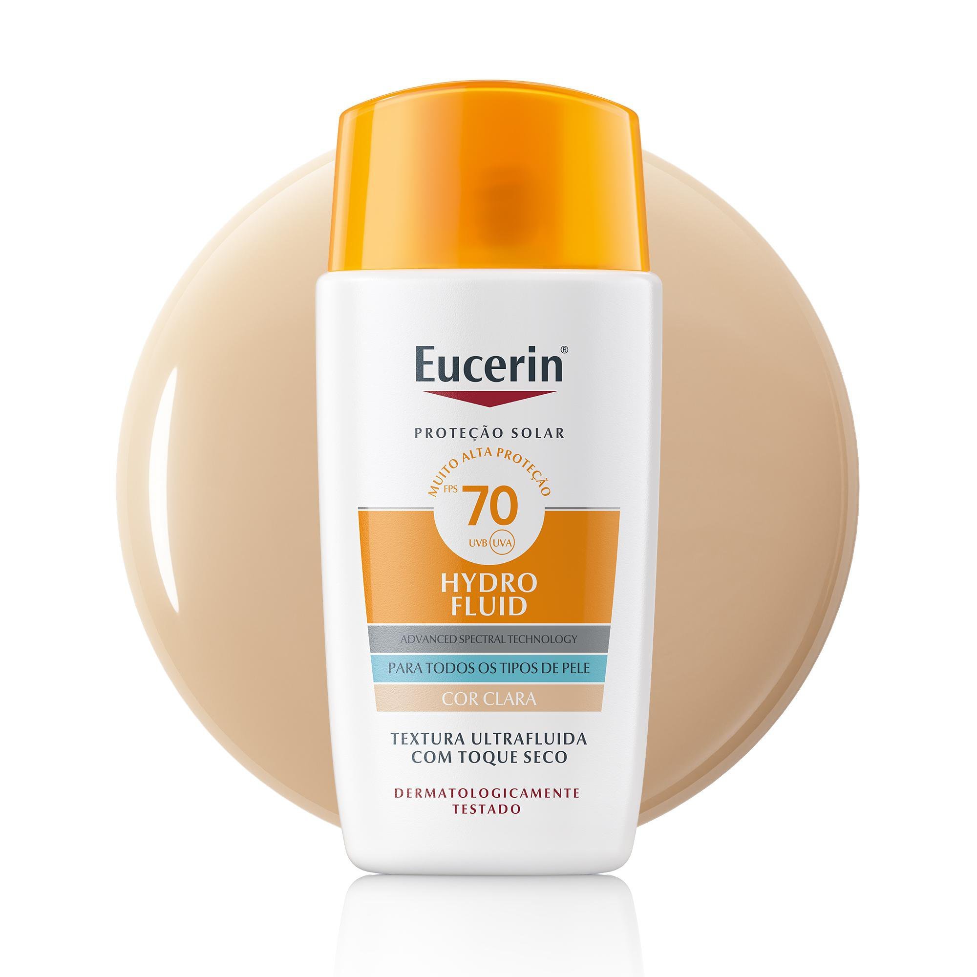 Protetor Solar Facial Eucerin Sun Hydro Fluid Cor Clara Fps70 50ml