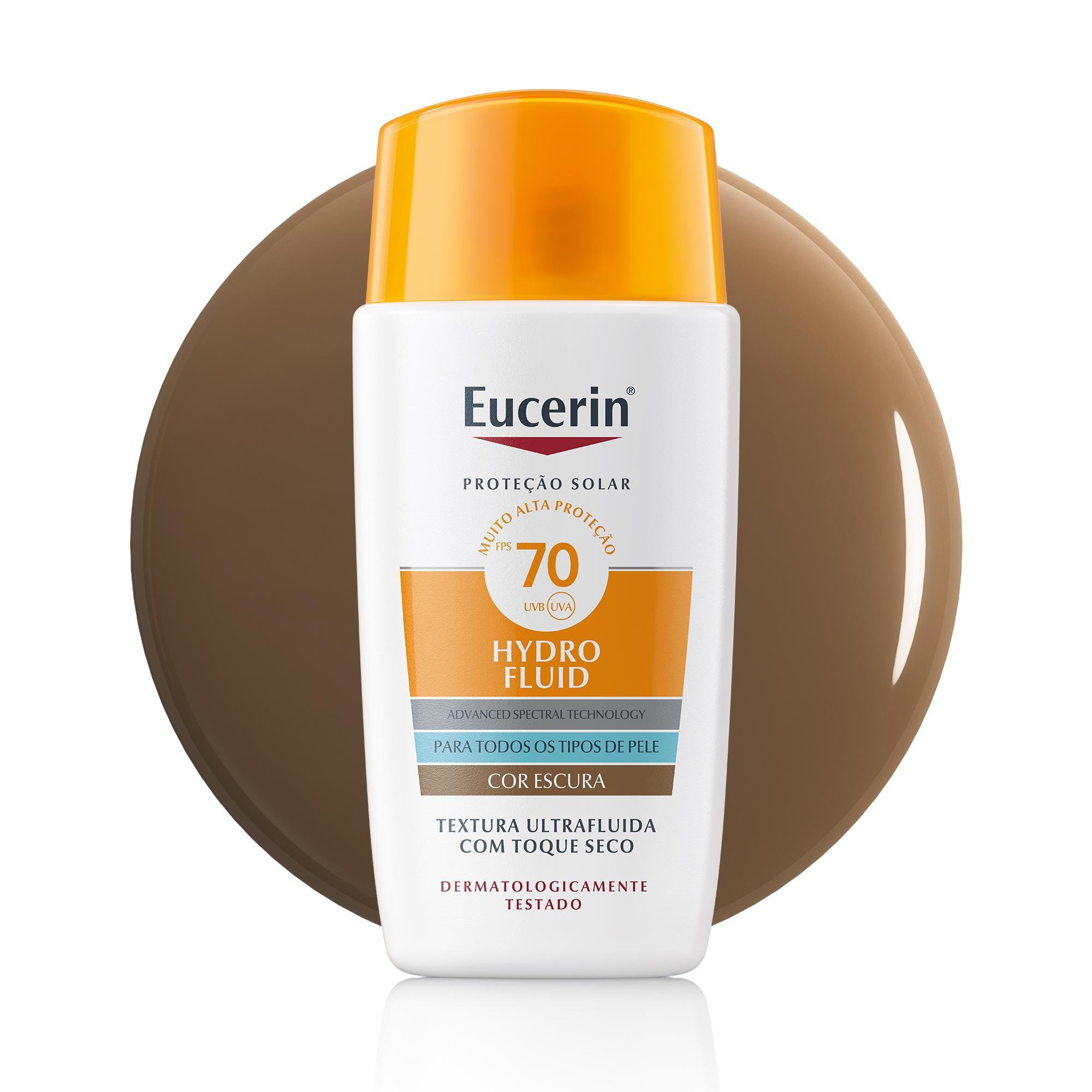 Protetor Solar Facial Eucerin Sun Hydro Fluid Cor Escura Fps70 50ml
